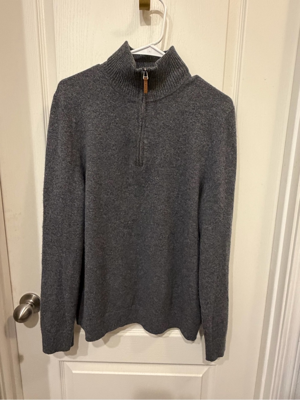 Nordstrom Men's Charcoal Zip Mock-Neck Sweater